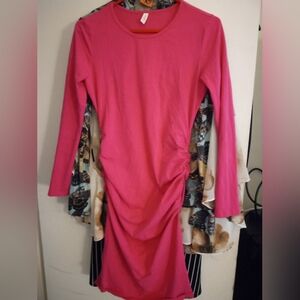 Hot pink bodycon woman's  dress